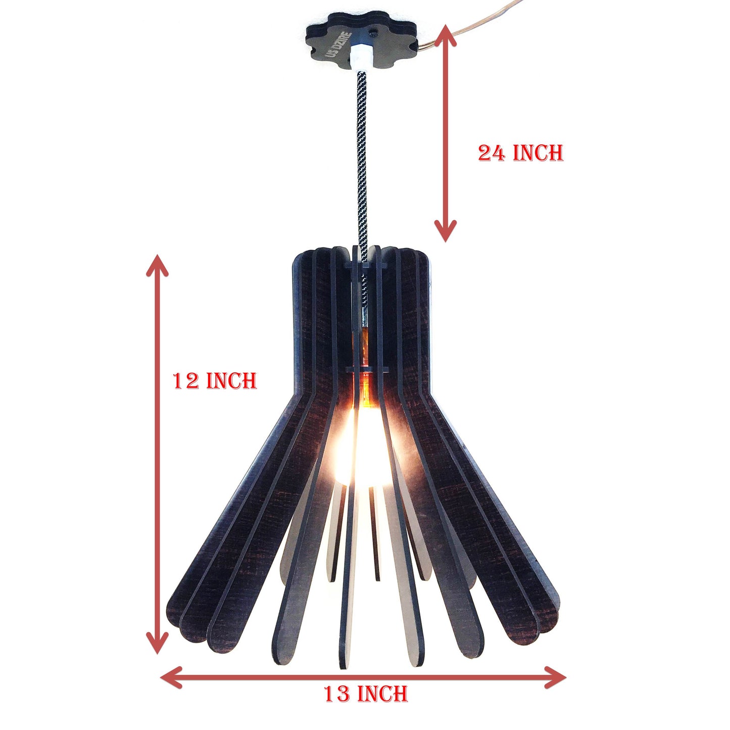 US DZIRE 152 Wood Ceiling Pendant Light Shade Hand Weave Chandelier Style