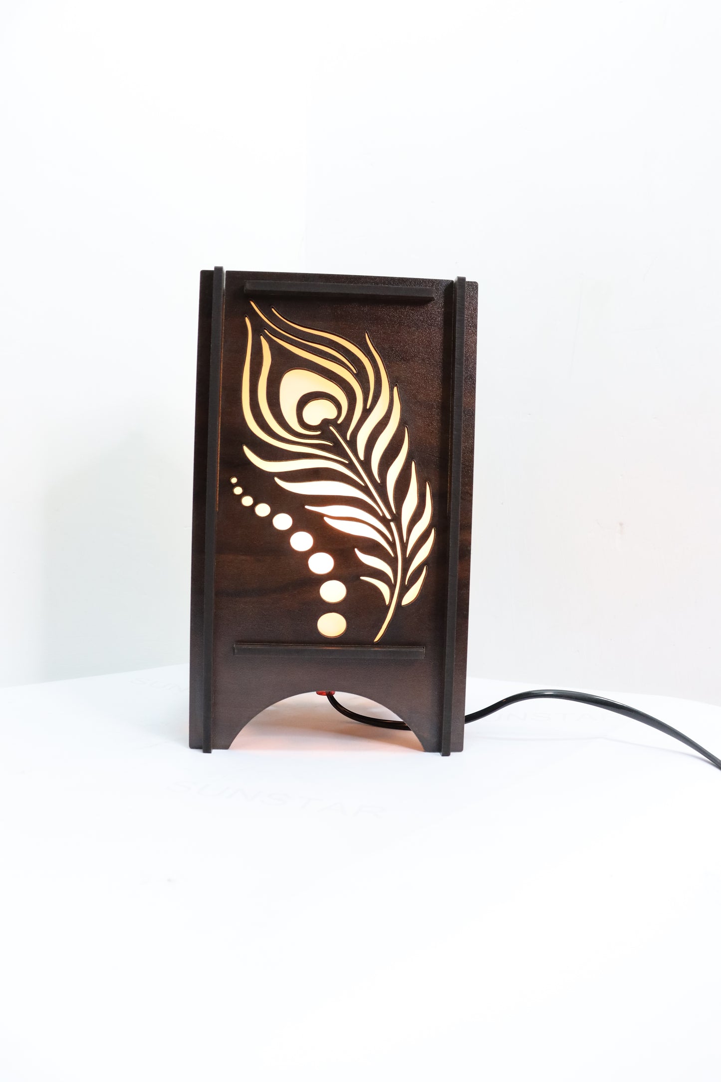 US DZIRE ™  609 Wooden LED Table Lamp With Creative Design,Suitable for Bedside,Drawing room,Lobby Etc Table Lamp