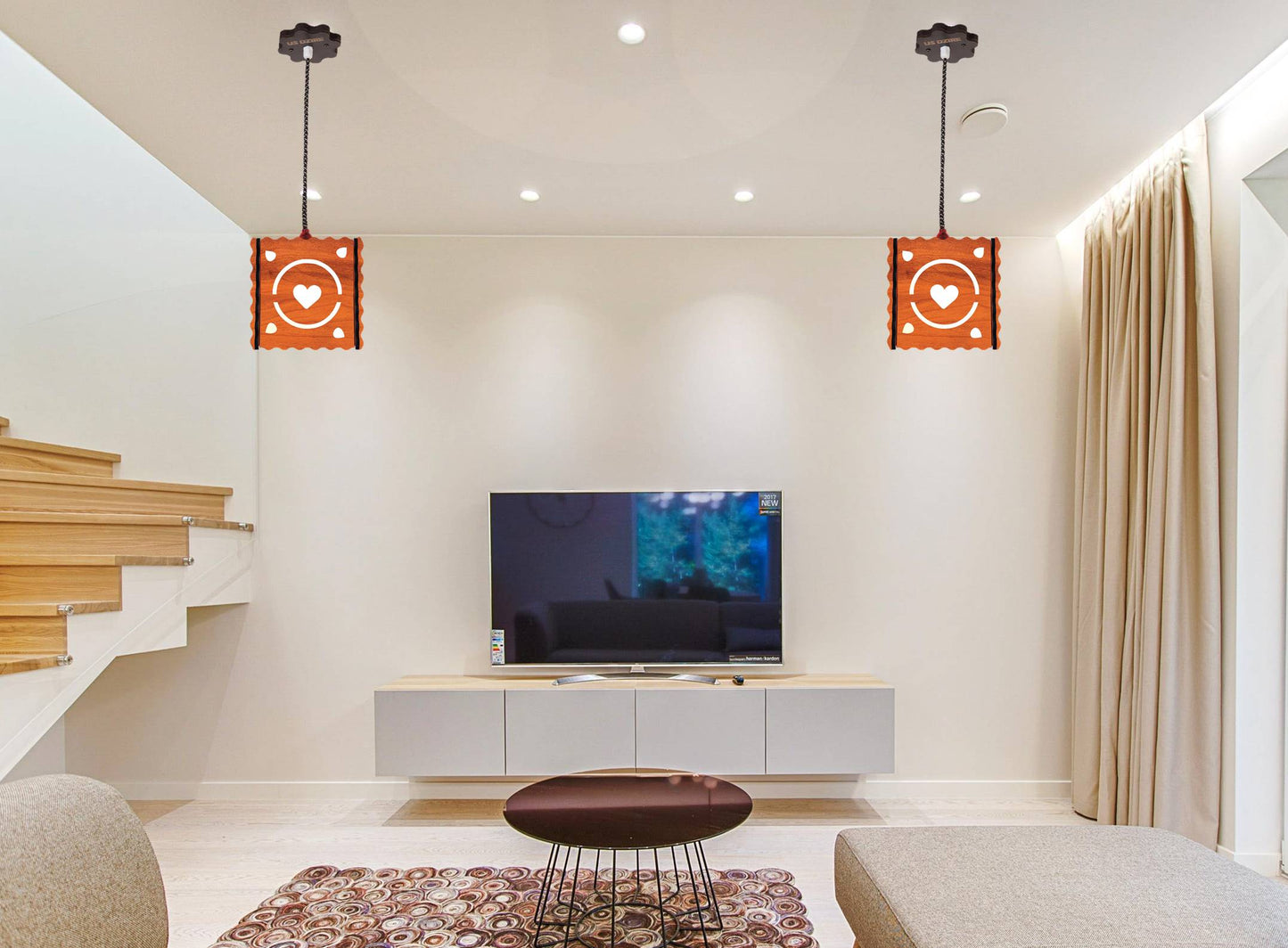 US DZIRE™ 588 Wooden Style Hanging Lamp Creative Pendant Light Lamp for Room,Foyer,Hallway Pendants Ceiling Lamp