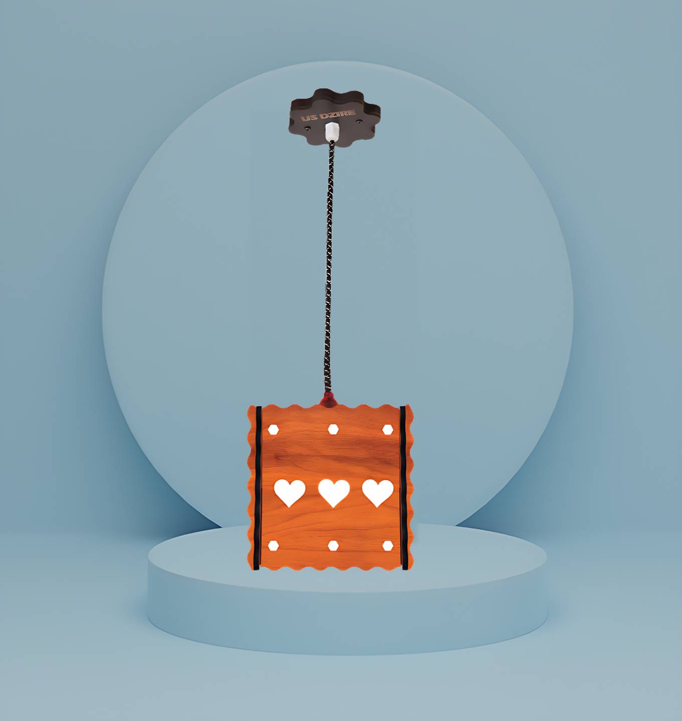 US DZIRE™ 564 Wooden Style Hanging Lamp Creative Pendant Light Lamp for Room,Foyer,Hallway Pendants Ceiling Lamp