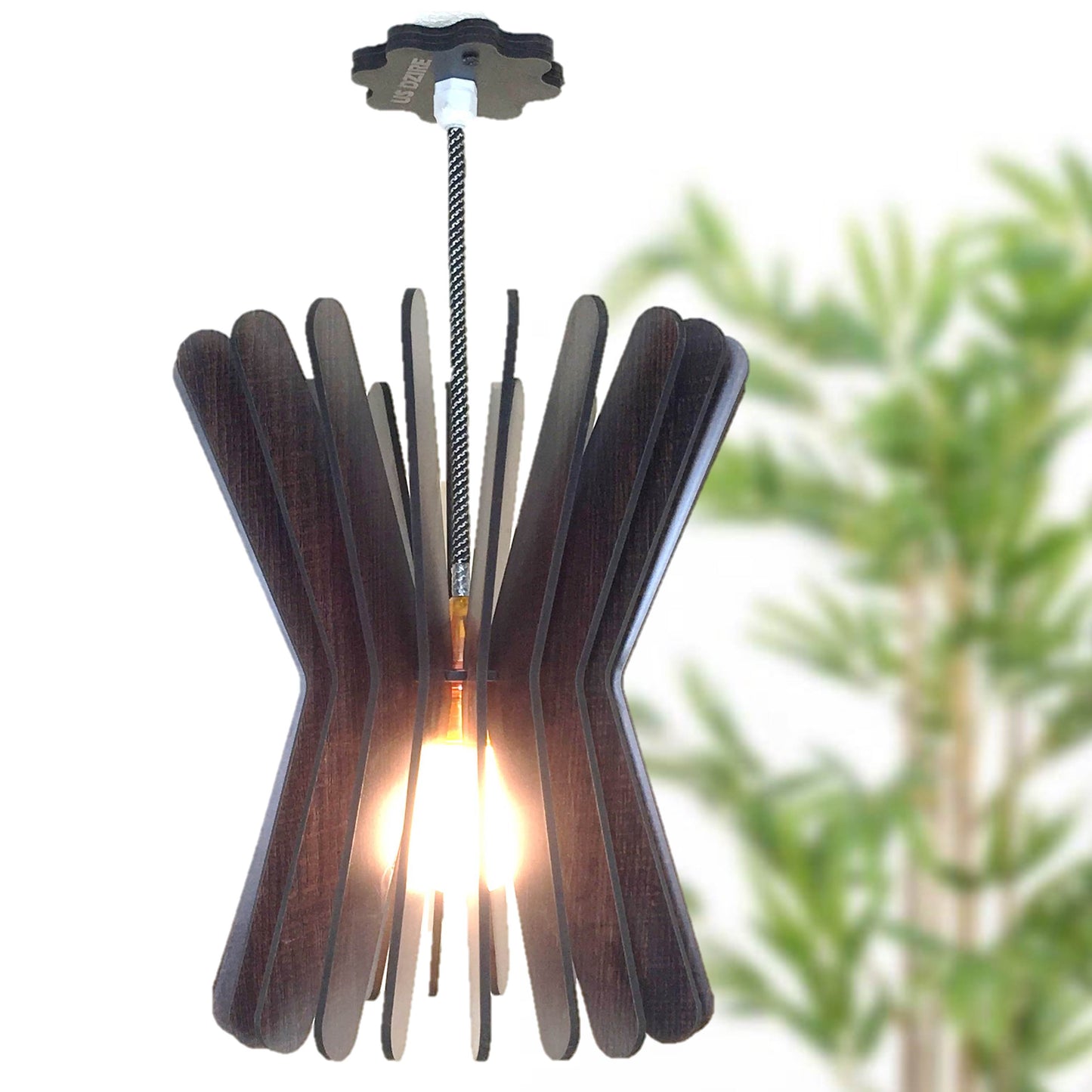 US DZIRE 156 Wood Ceiling Pendant Light Shade Hand Weave Chandelier Style.