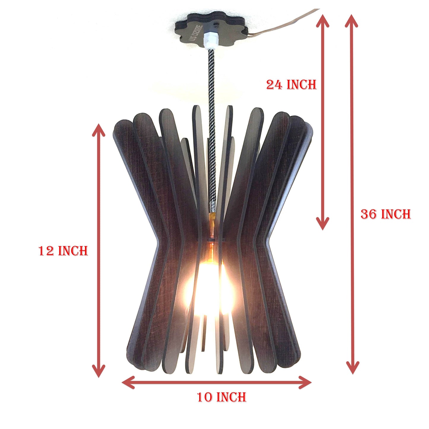 US DZIRE 156 Wood Ceiling Pendant Light Shade Hand Weave Chandelier Style.