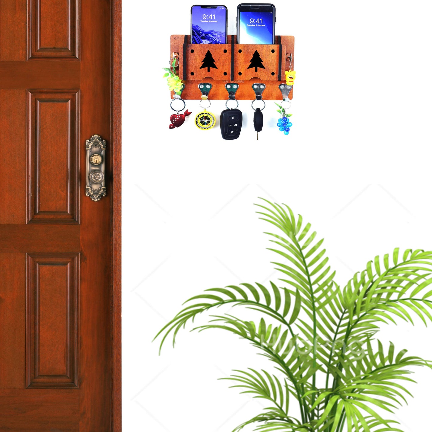 US DZIRE™ 26 Decorative Key Hanger (Brown) Wood Key Holder