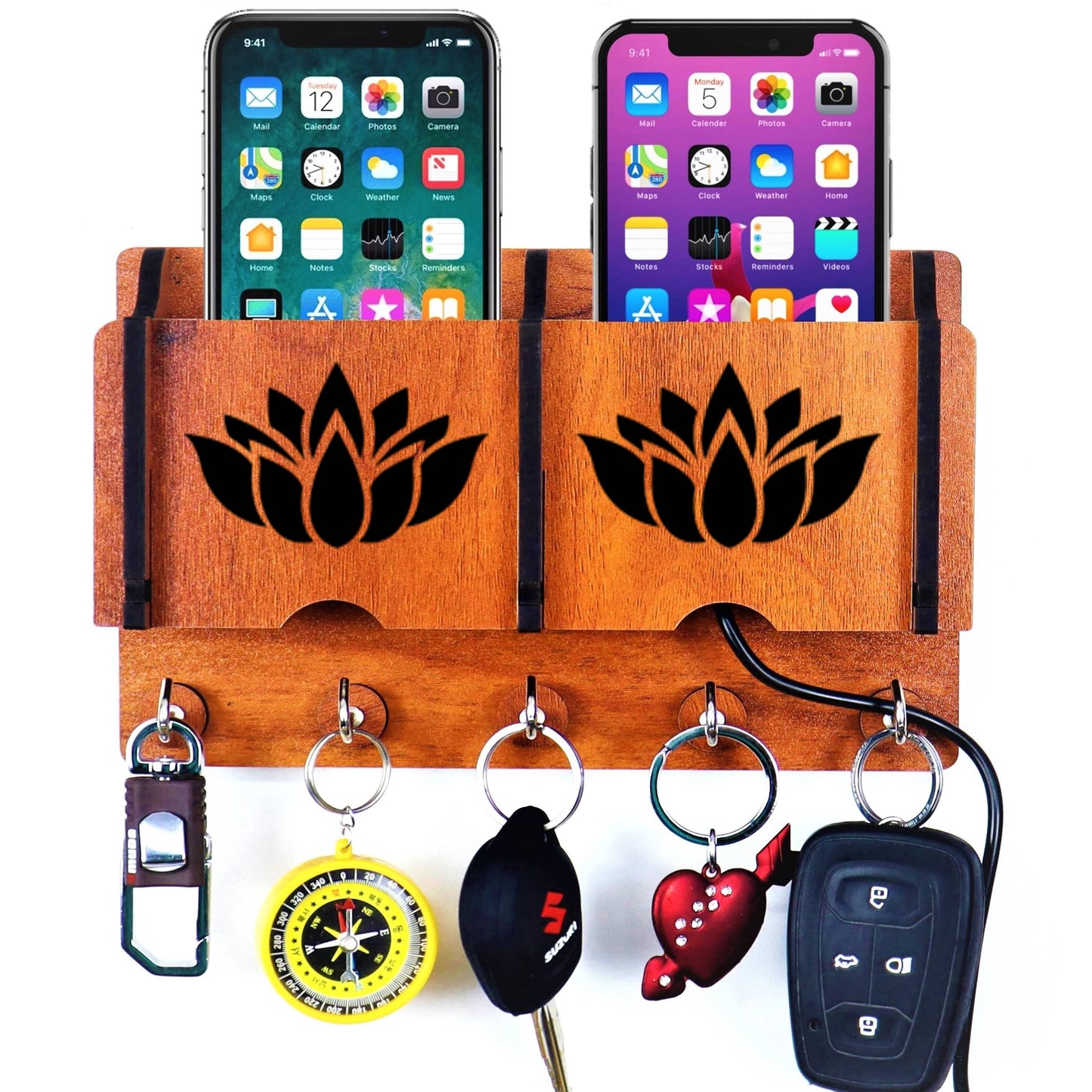US DZIRE™ 223 Wooded key holder Sweet Home Flower Wood Key Holder